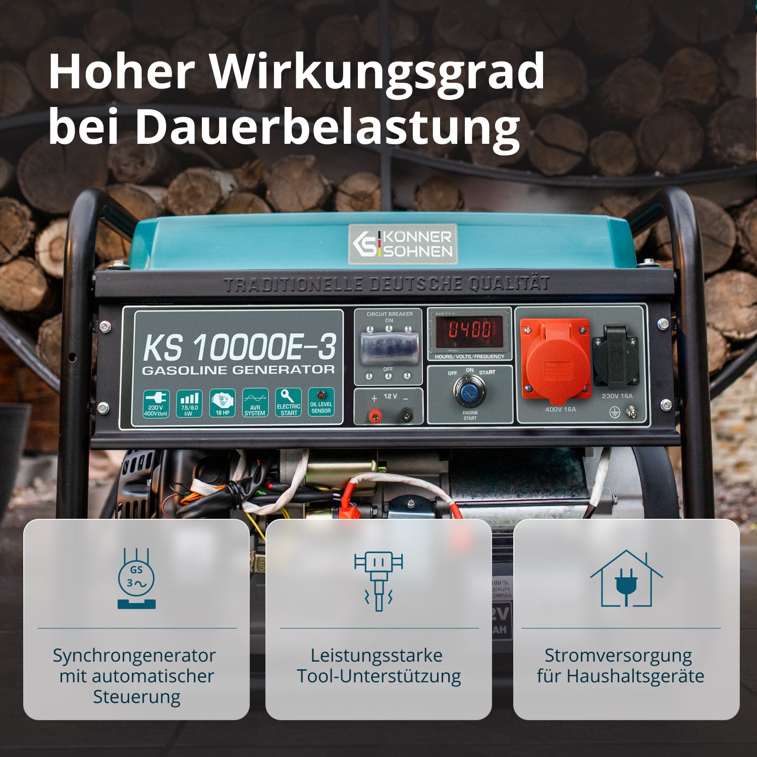 Bensiinikäyttöinen generaattori 'Könner & Söhnen' KS 10000E-3