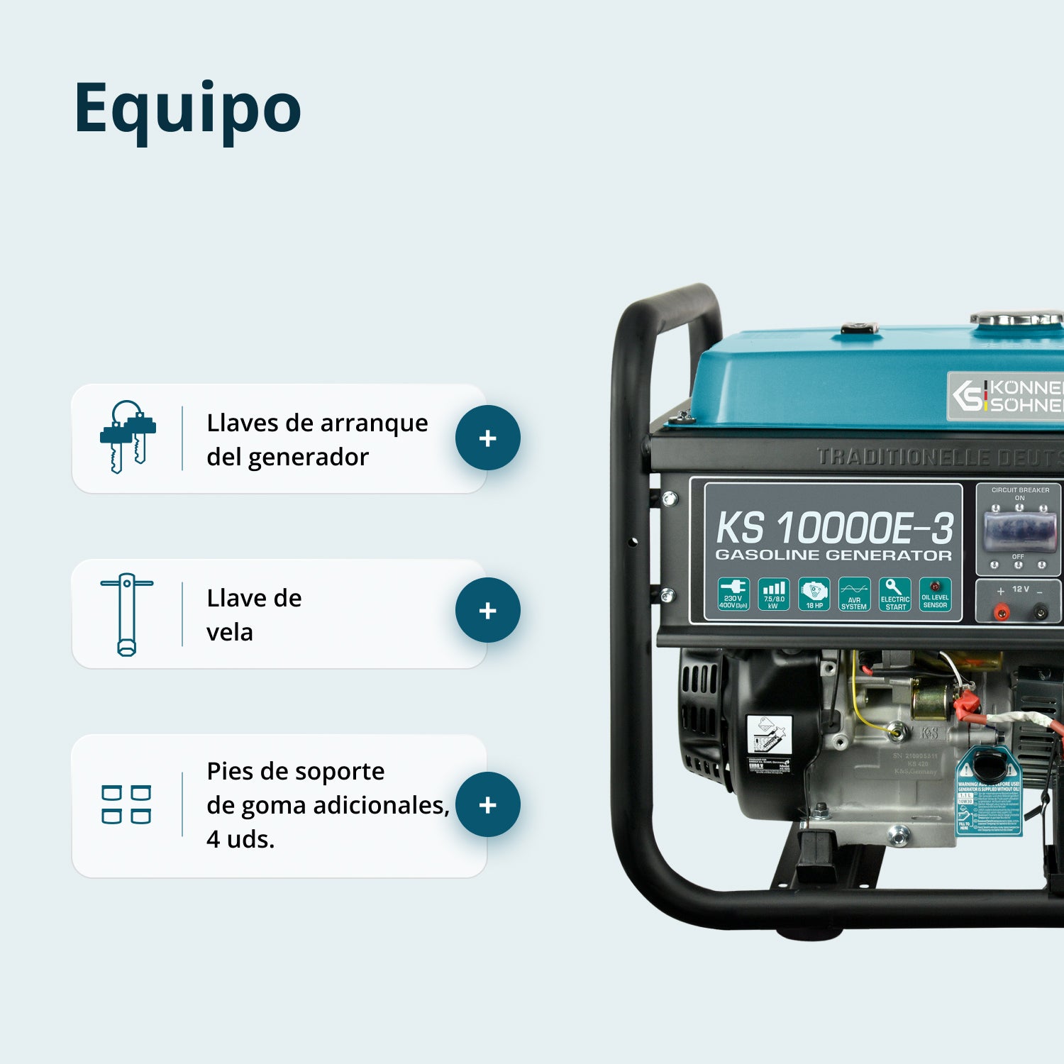 Generador de gasolina "Könner & Söhnen" KS 10000E-3