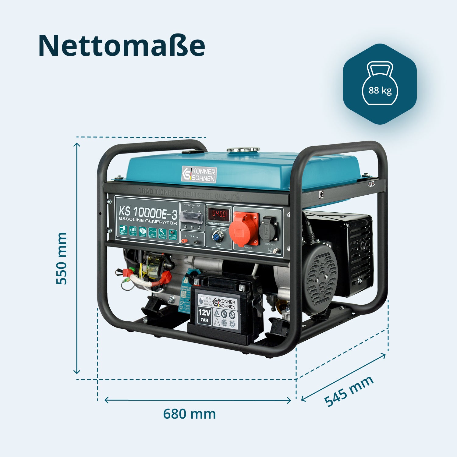 Bensiinikäyttöinen generaattori 'Könner & Söhnen' KS 10000E-3