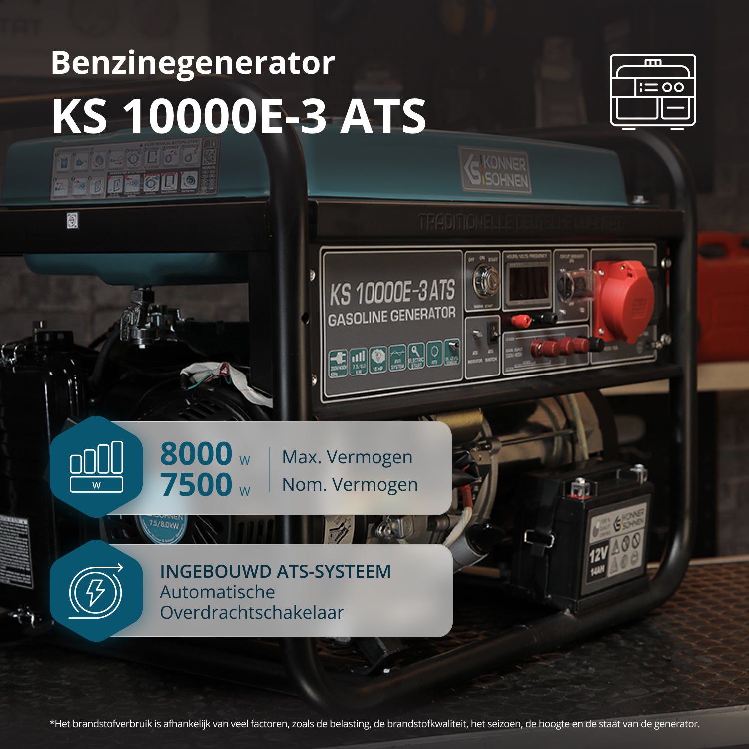 Benzinegenerator "Könner & Söhnen" KS 10000E-3 ATS
