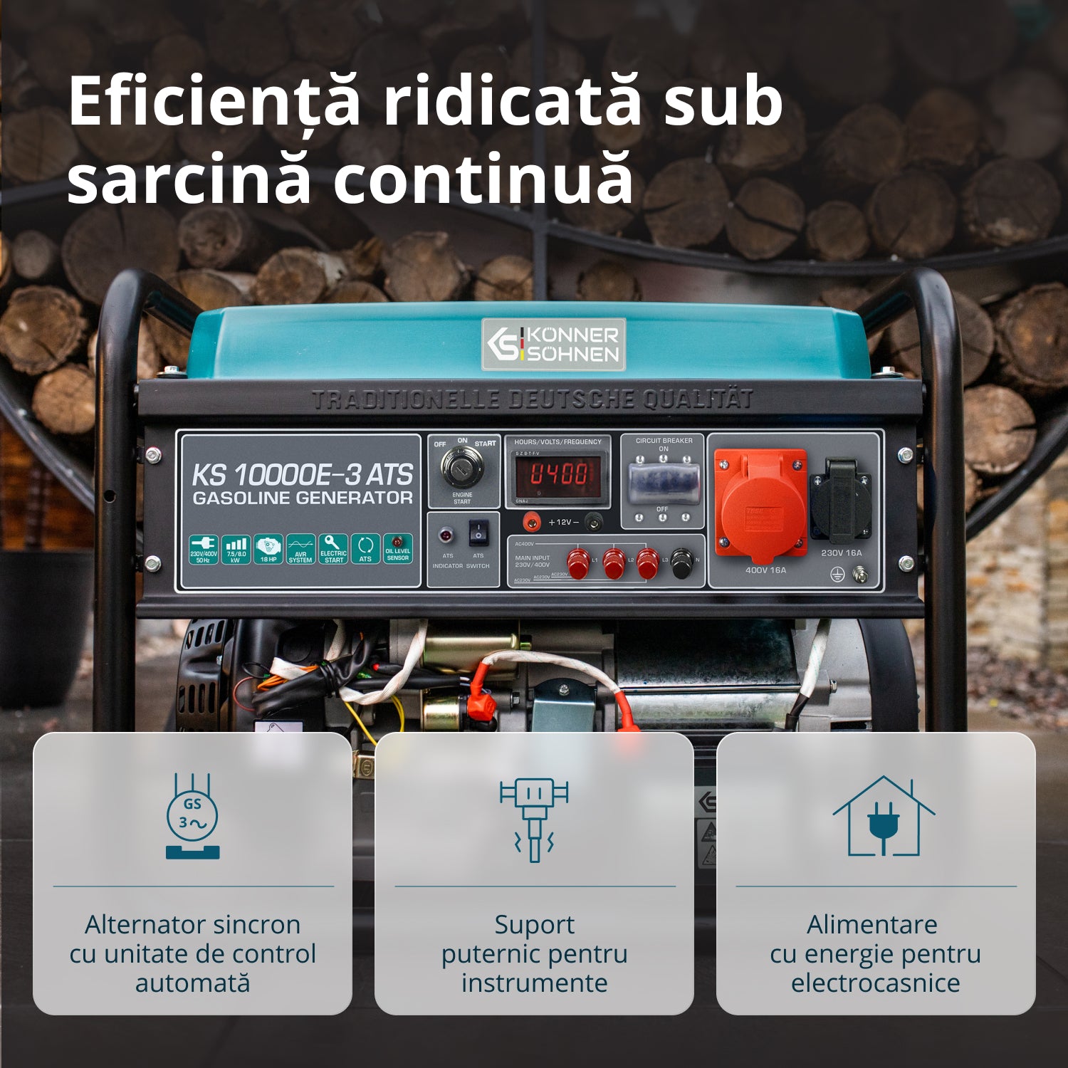 Generator pe benzină „Könner & Söhnen” KS 10000E-3 ATS