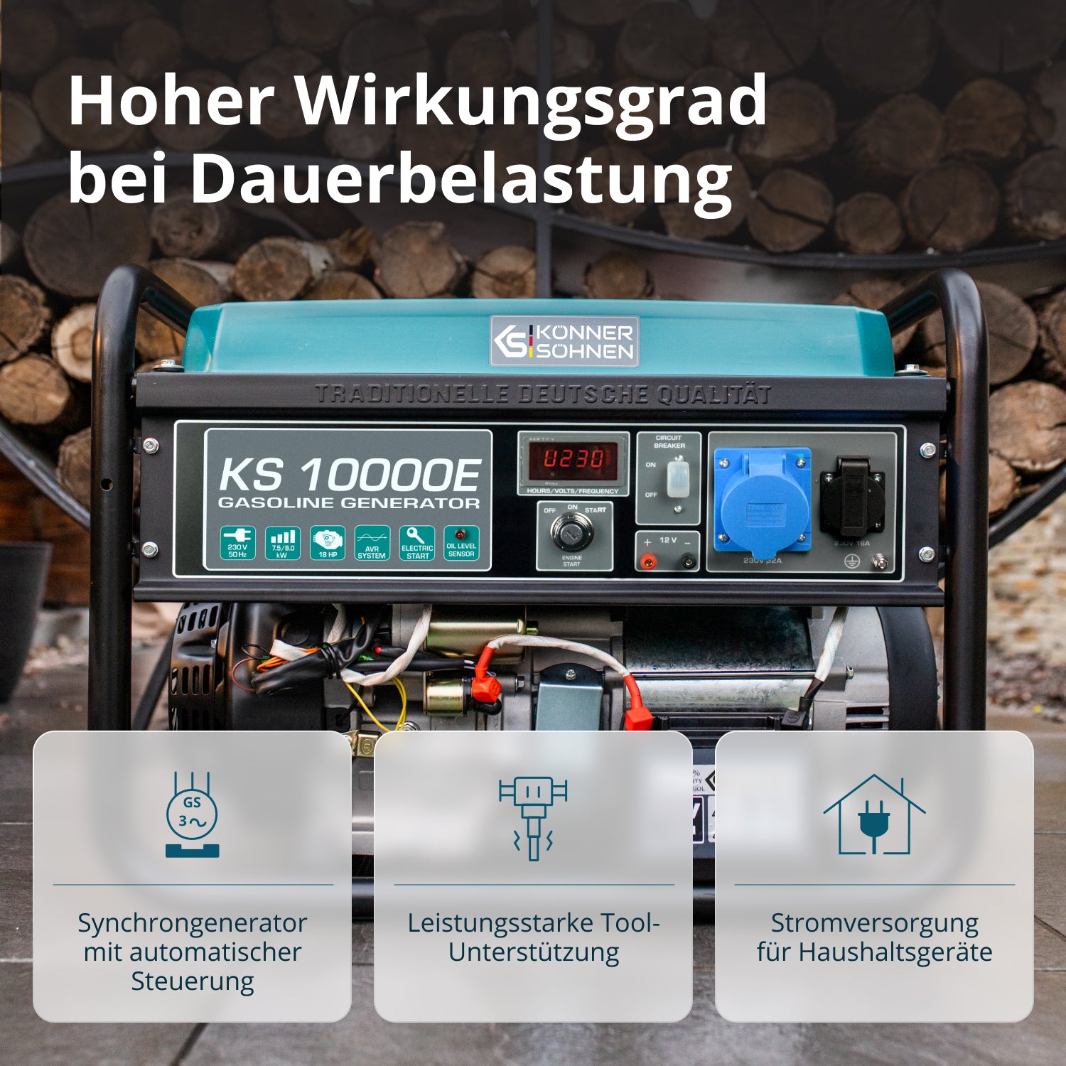 Bensiinikäyttöinen generaattori 'Könner & Söhnen' KS 10000E