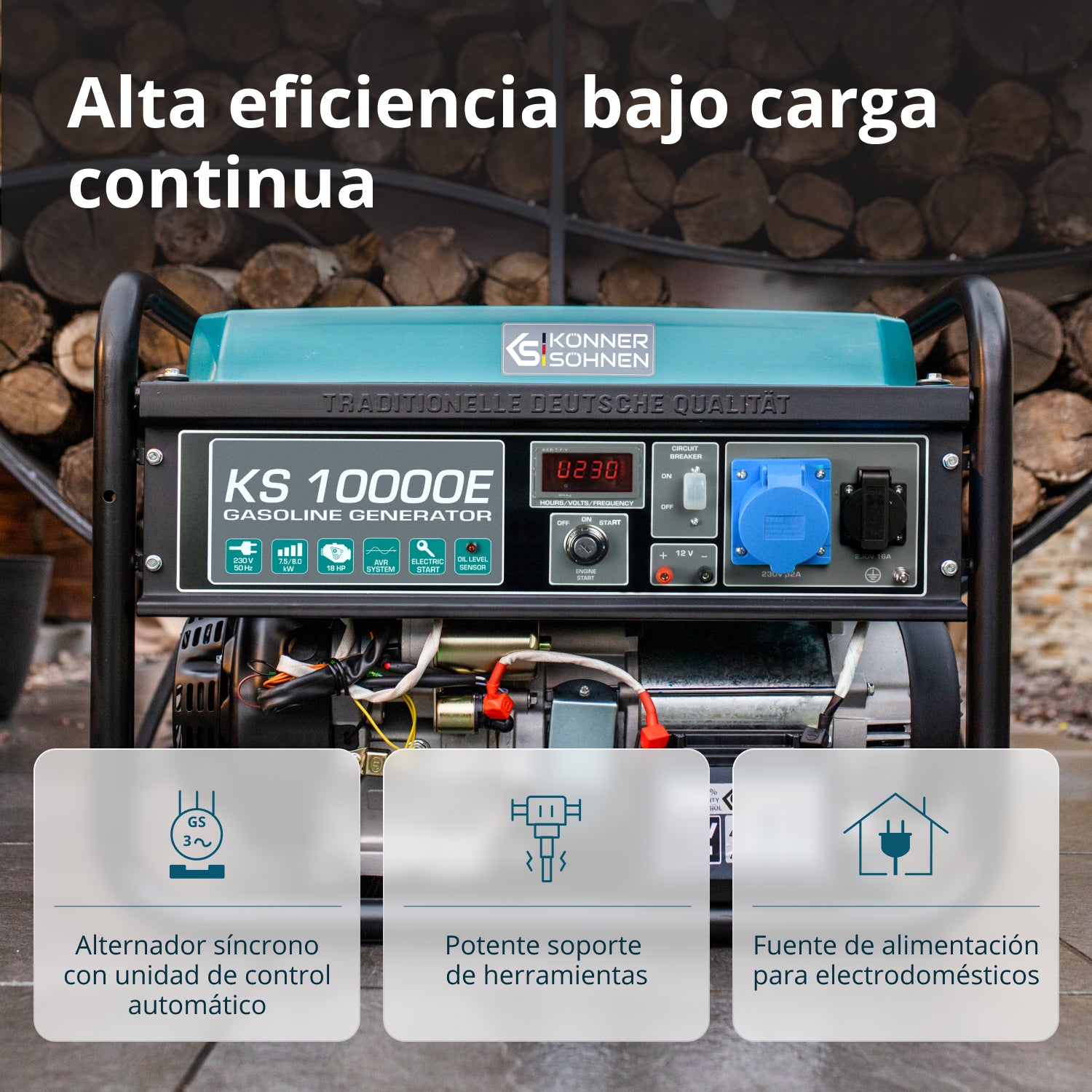 Generador de gasolina "Könner & Söhnen" KS 10000E