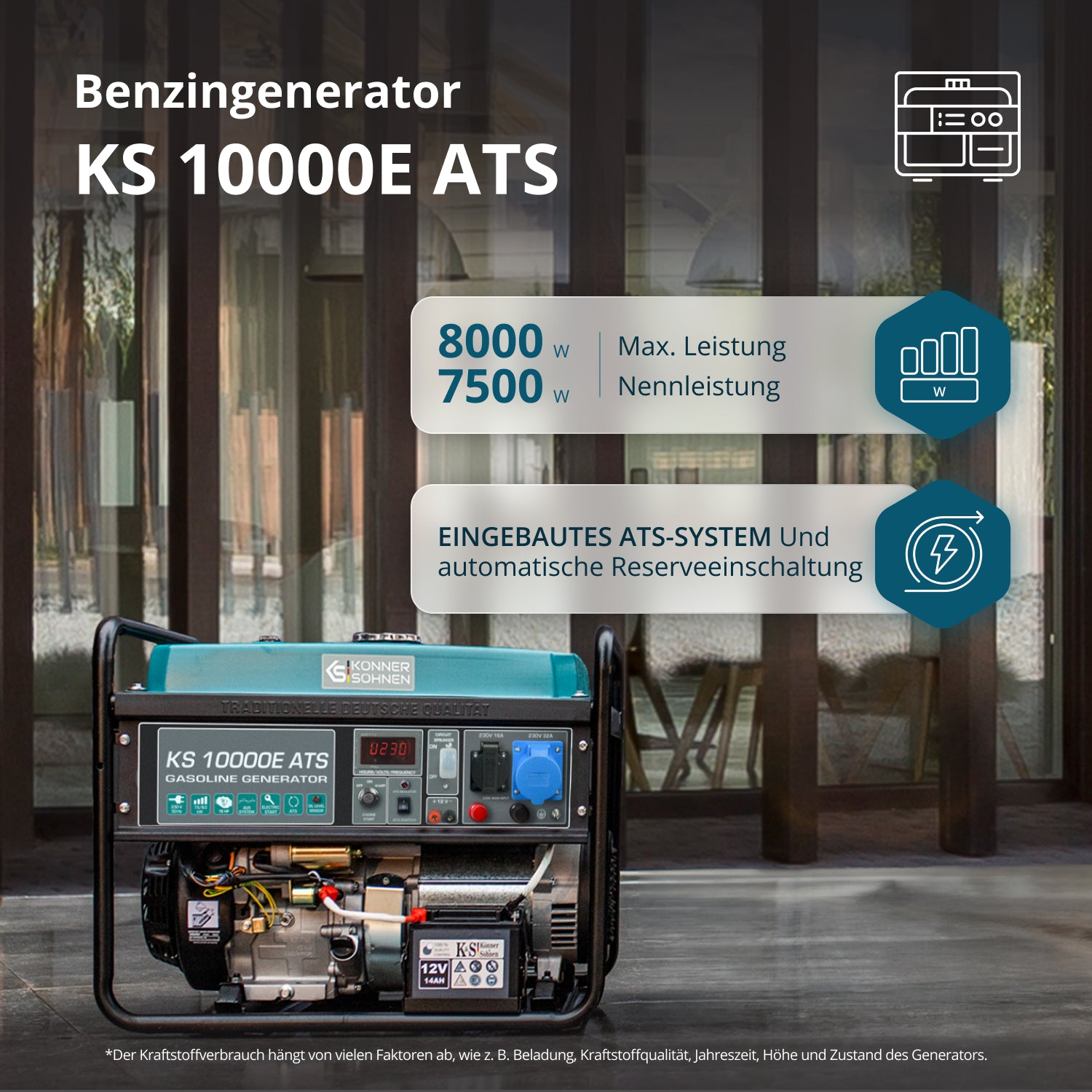 Benzínový generátor „Könner & Söhnen“ KS 10000E ATS