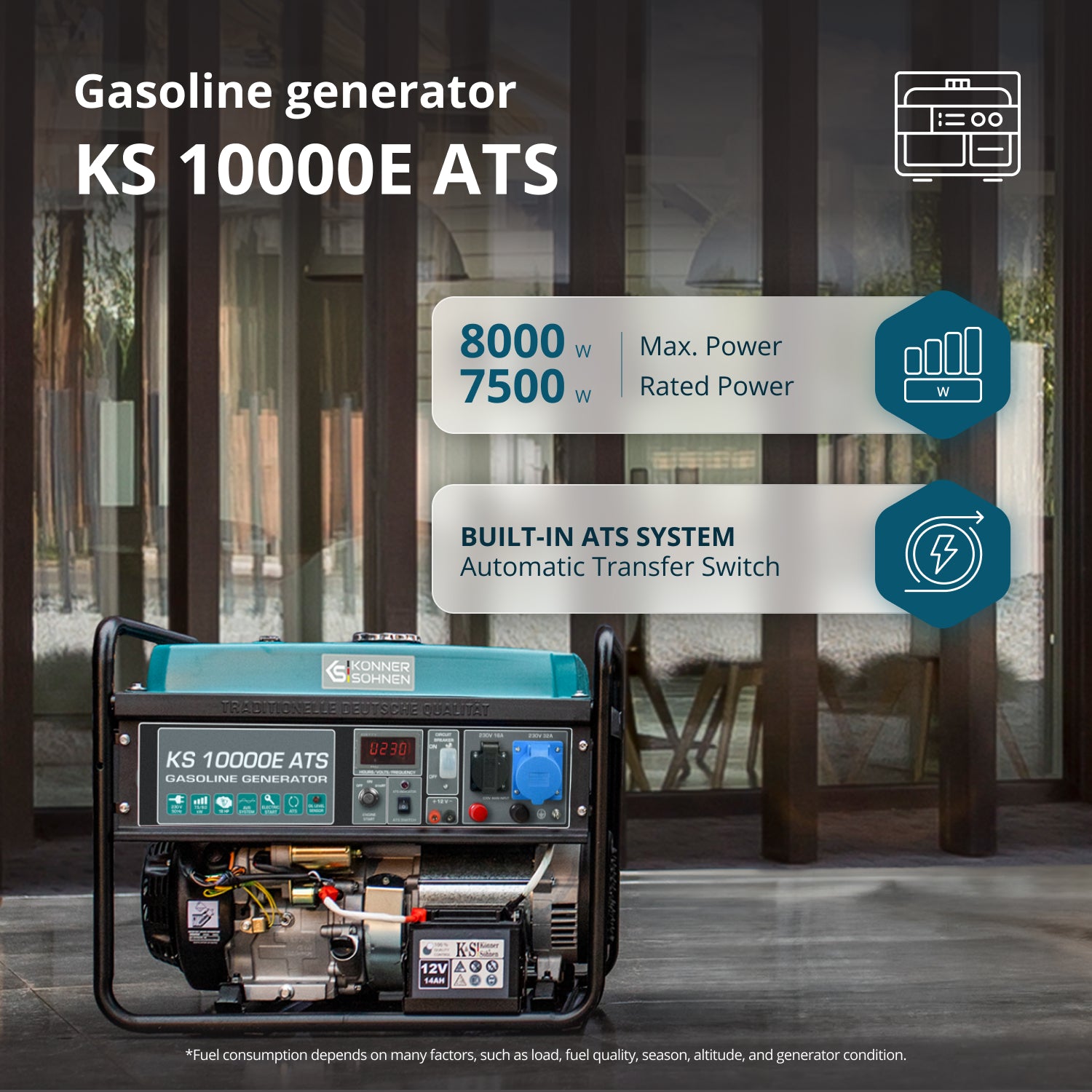 Benzínový generátor „Könner & Söhnen“ KS 10000E ATS