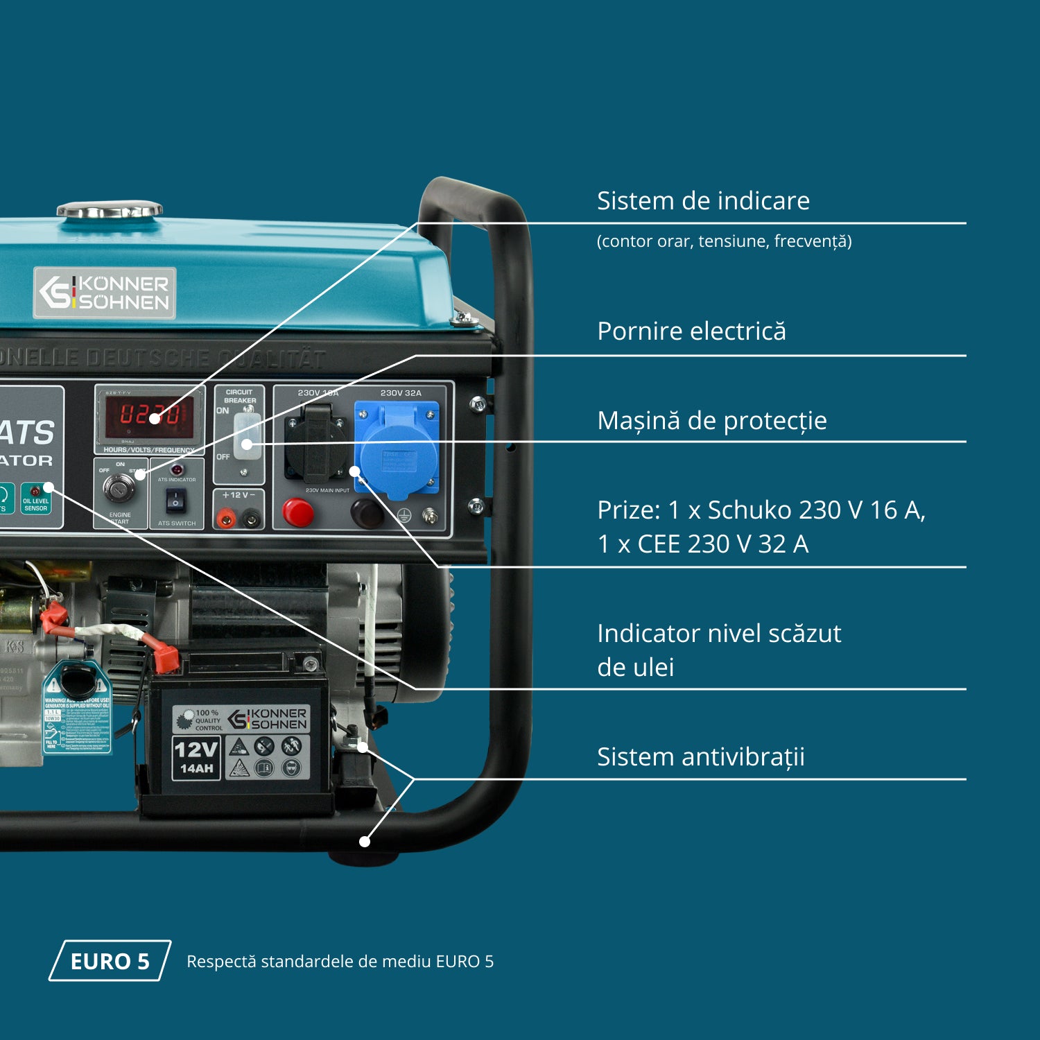 Generator pe benzină „Könner & Söhnen” KS 10000E ATS