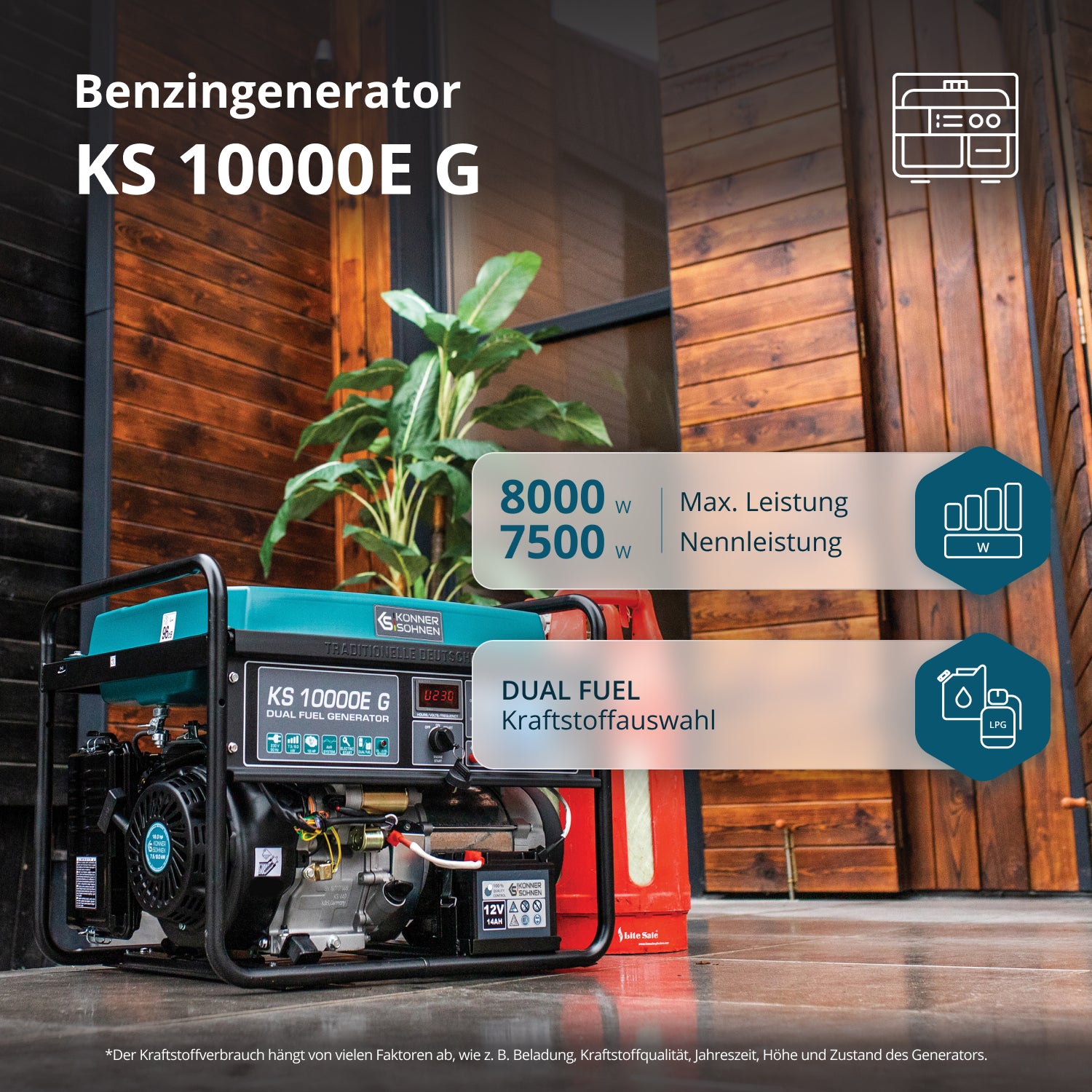 LPG/Бензинов генератор „Könner & Söhnen“ KS 10000E G