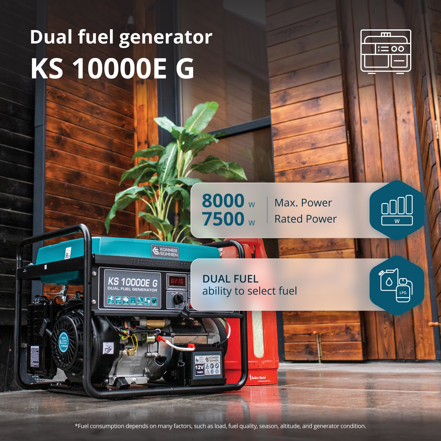 LPG/Gasoline Generator "Könner & Söhnen" KS 10000E G