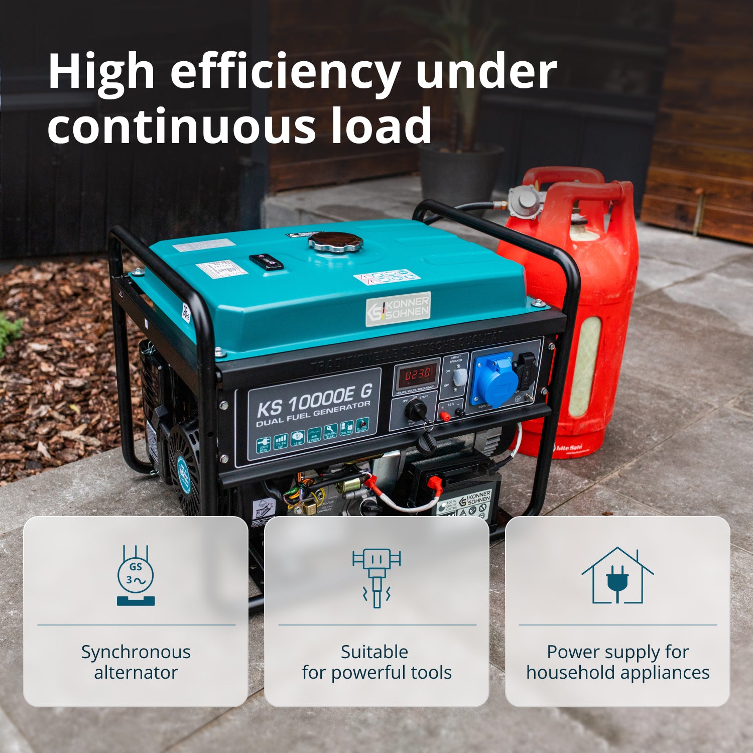 LPG/Gasoline Generator "Könner & Söhnen" KS 10000E G