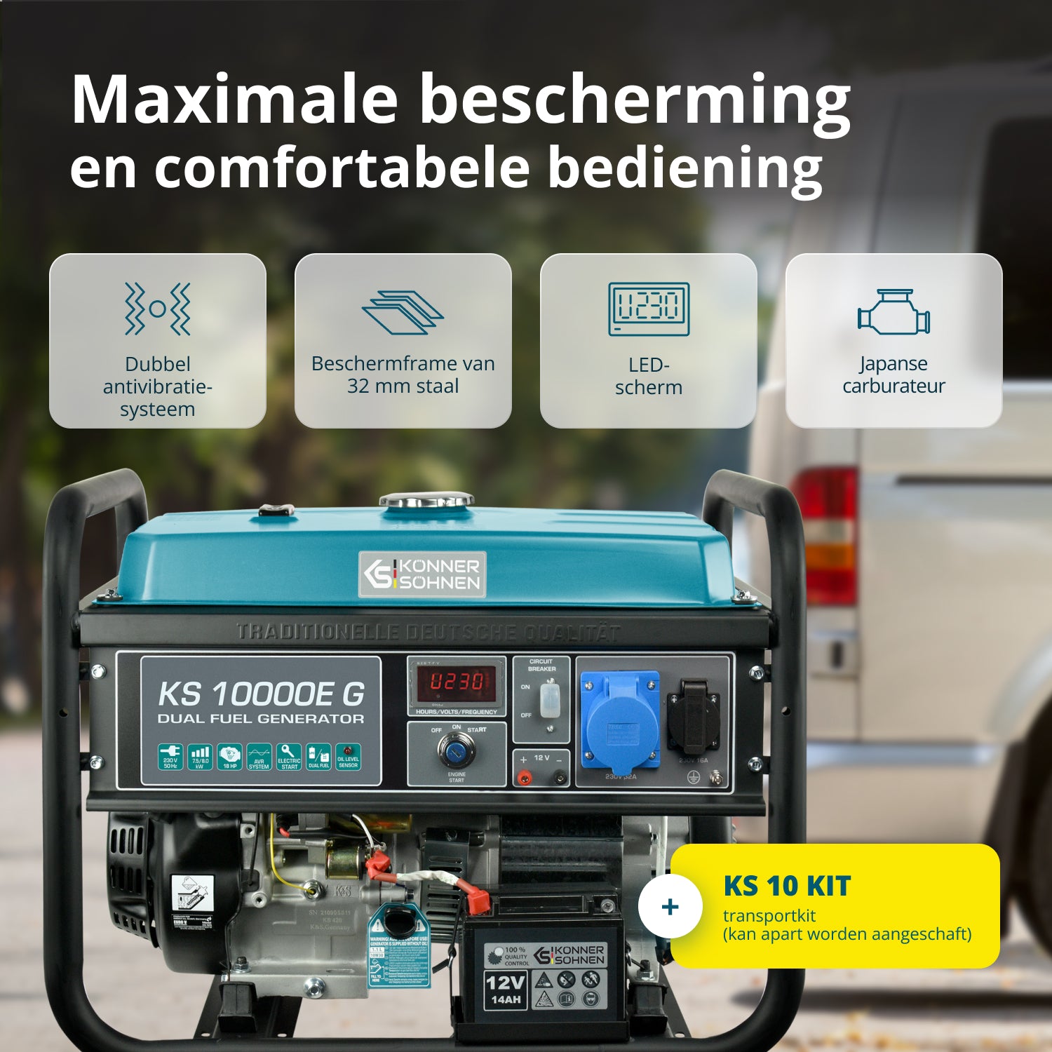 LPG/Benzine Generator "Könner & Söhnen" KS 10000E G