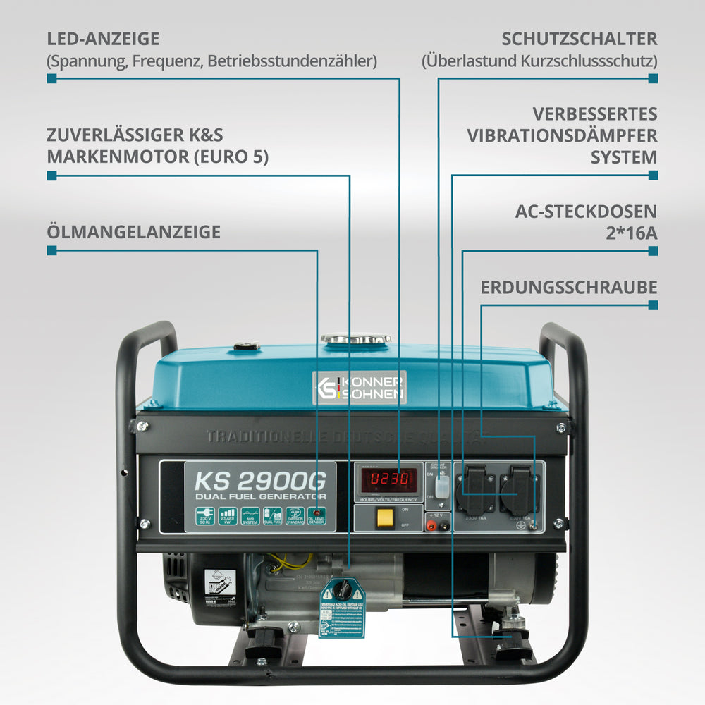 مولد غاز البترول المسال/البنزين "Könner & Söhnen" KS 2900G