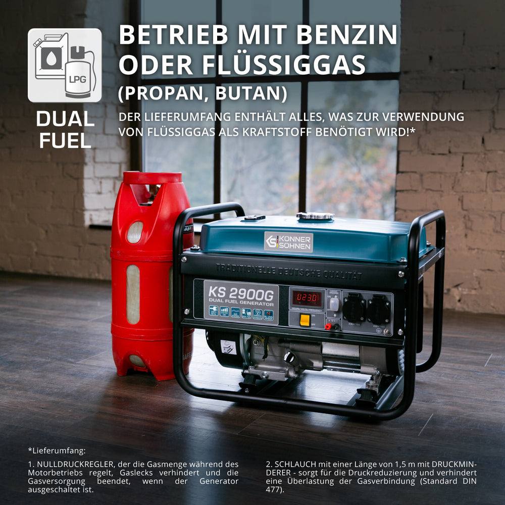 مولد غاز البترول المسال/البنزين "Könner & Söhnen" KS 2900G