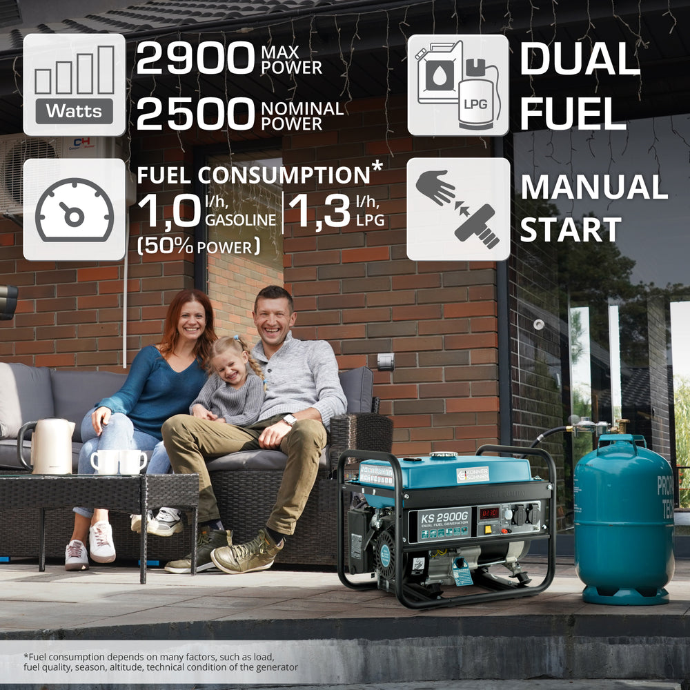 Generator LPG/Benzină „Könner & Söhnen” KS 2900G