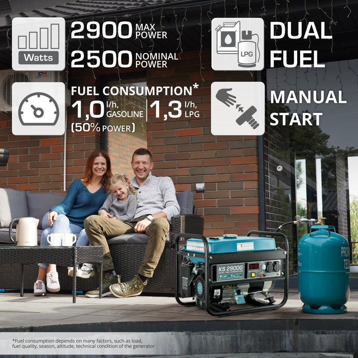 Generator LPG/Benzină „Könner & Söhnen” KS 2900G