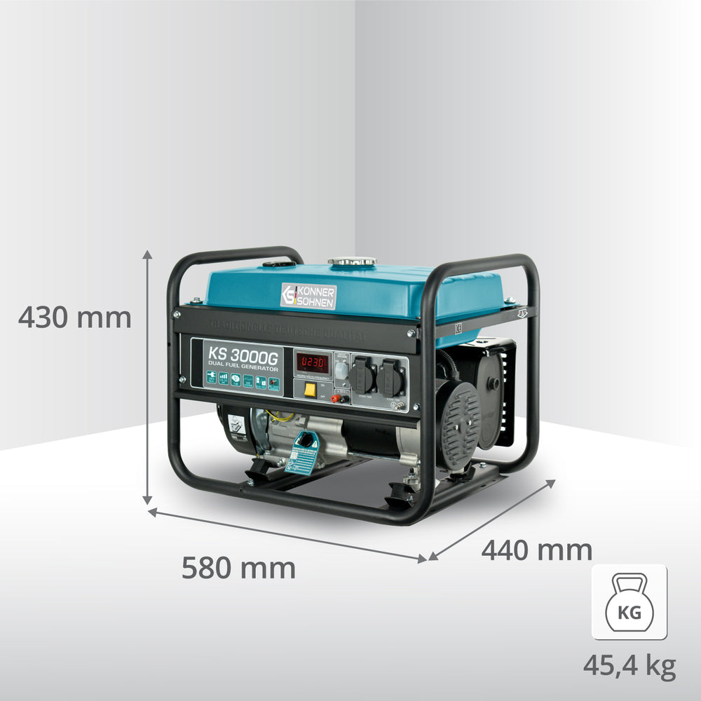 LPG/Benzinski generator „Könner & Söhnen“ KS 3000G