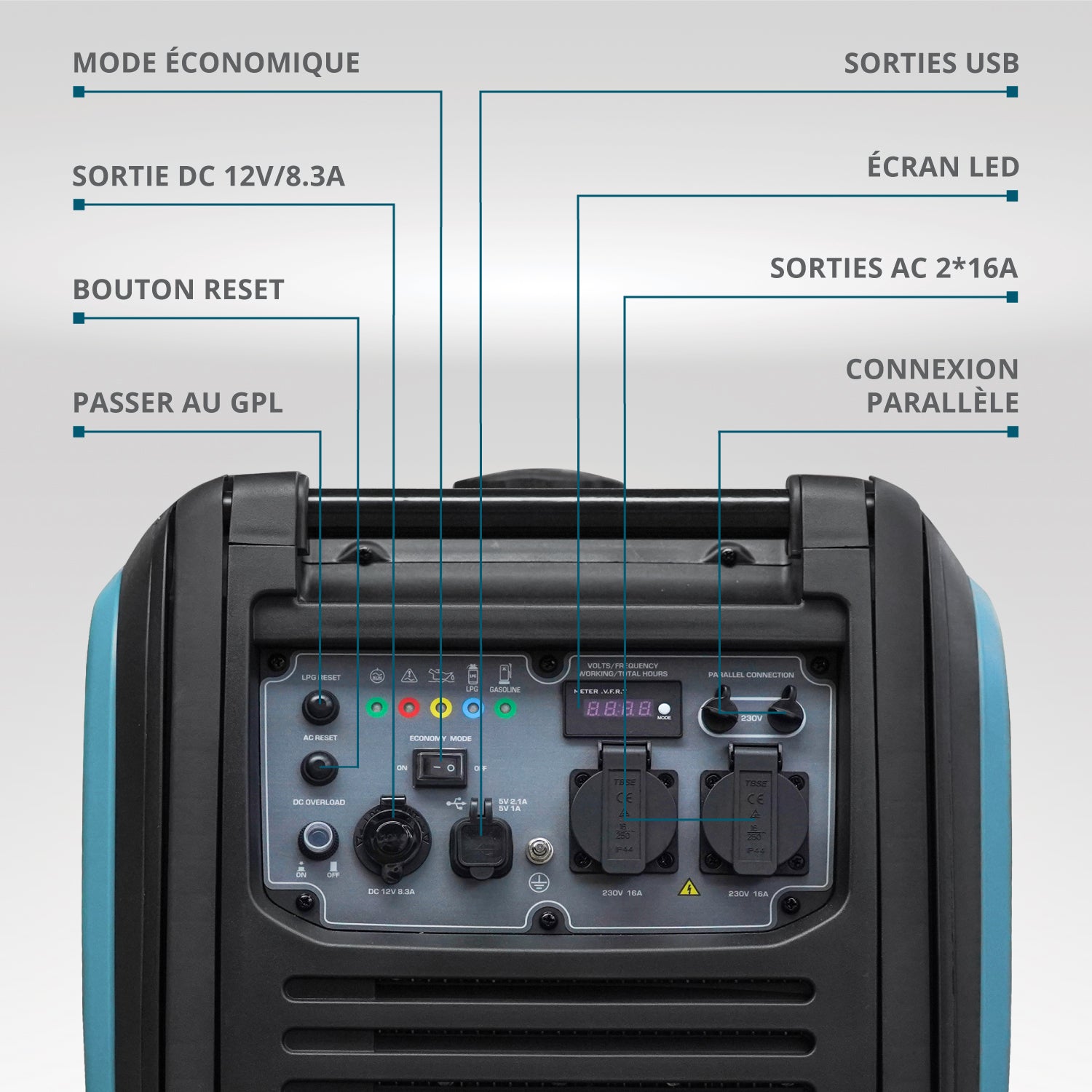 Groupe électrogène à essence-gaz de type inverter KS 4000iEG S