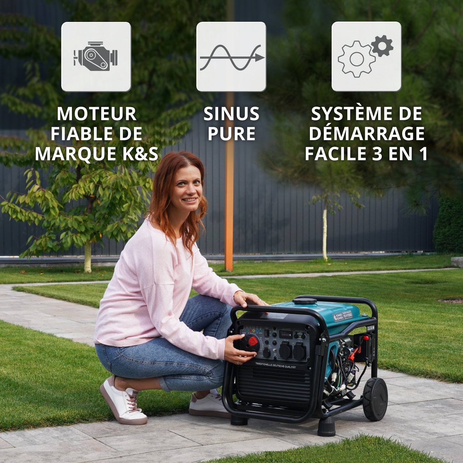 Générateur à essence-gaz de type inverter KS 4100iEG