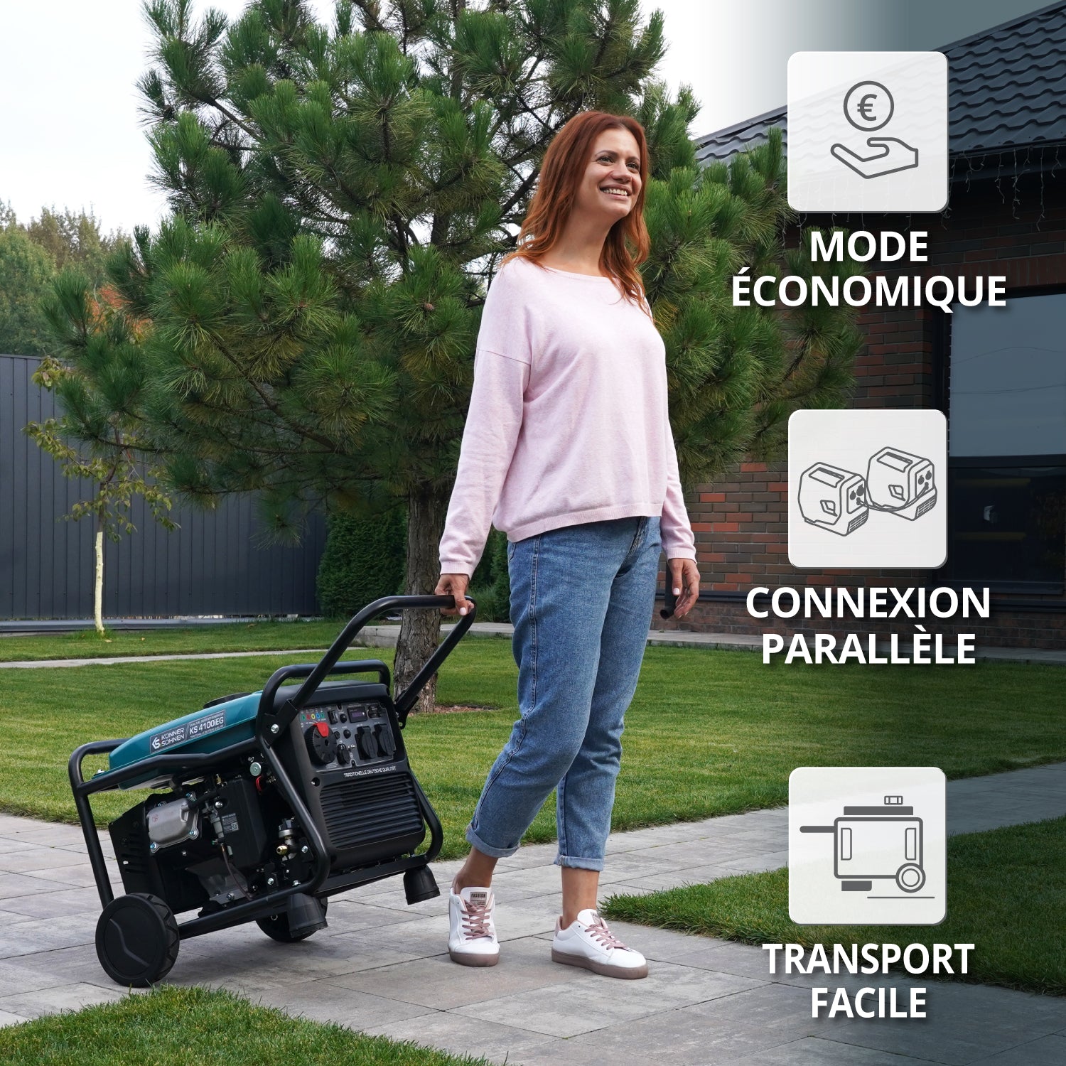 Générateur à essence-gaz de type inverter KS 4100iEG