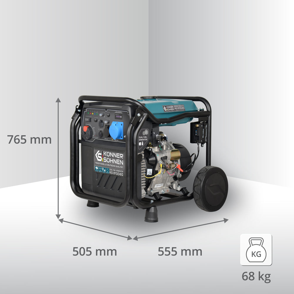 Generador inverter híbrido de gas/gasolina KS 8100iEG (Reacondicionado Bueno estado)