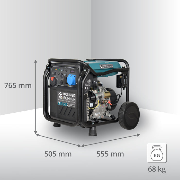 Generador inverter híbrido de gas/gasolina KS 8100iEG (Reacondicionado Bueno estado)