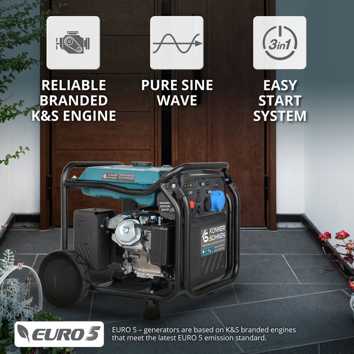 Generador inverter híbrido de gas/gasolina KS 8100iEG (Reacondicionado Bueno estado)