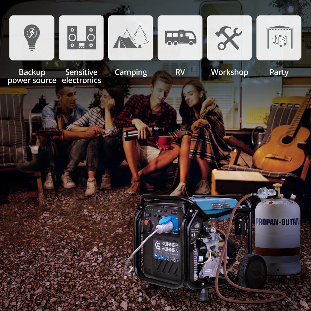 Generador inverter híbrido de gas/gasolina KS 8100iEG (Reacondicionado Bueno estado)