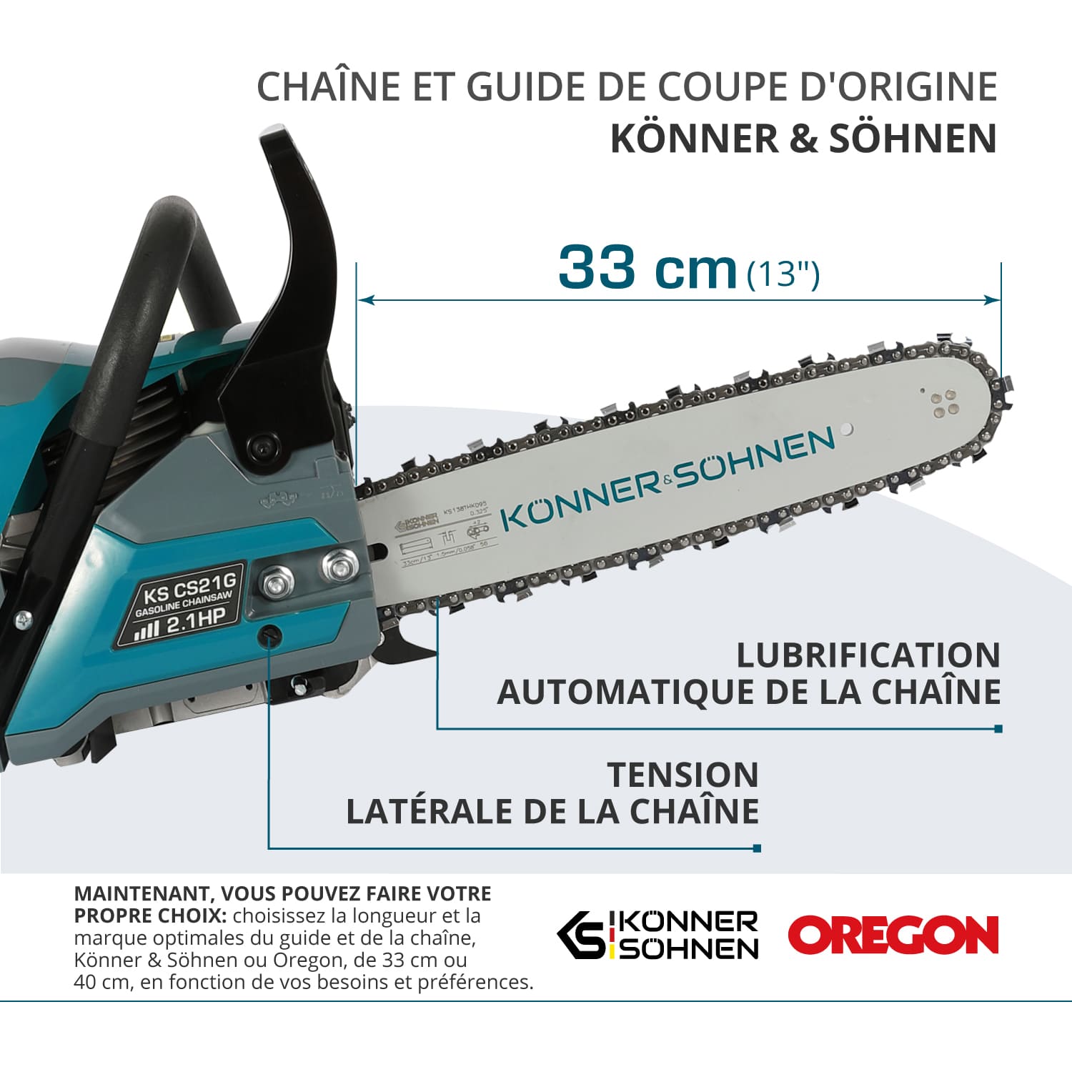 Tronçonneuse à essence KS CS21G-13