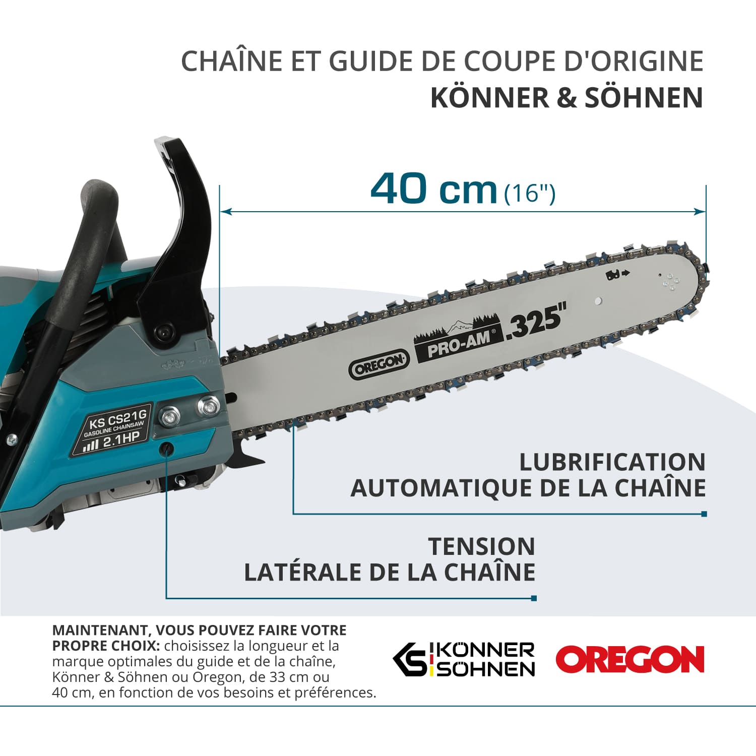 Tronçonneuse à essence KS CS21G-16-1