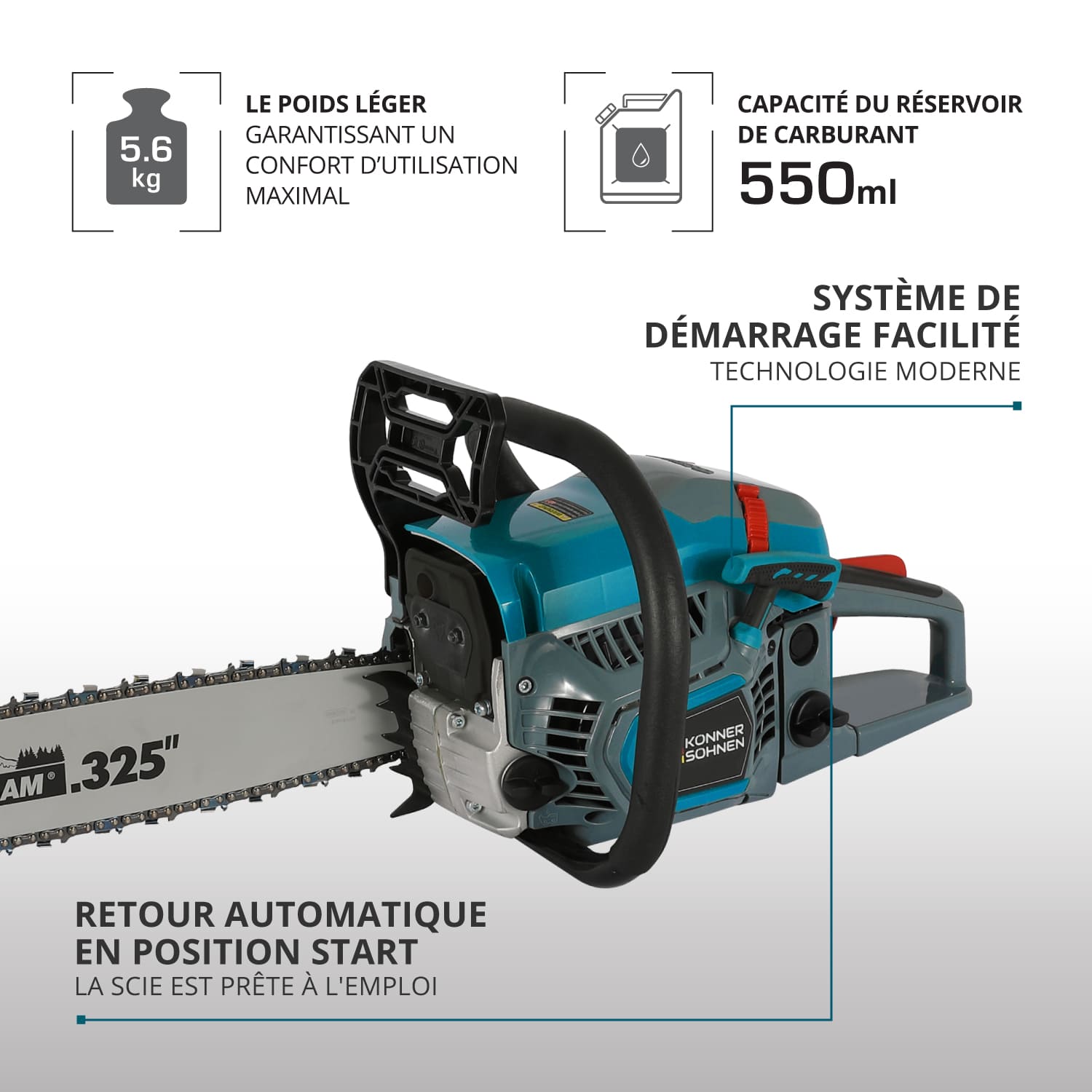 Tronçonneuse à essence KS CS31G-16-1