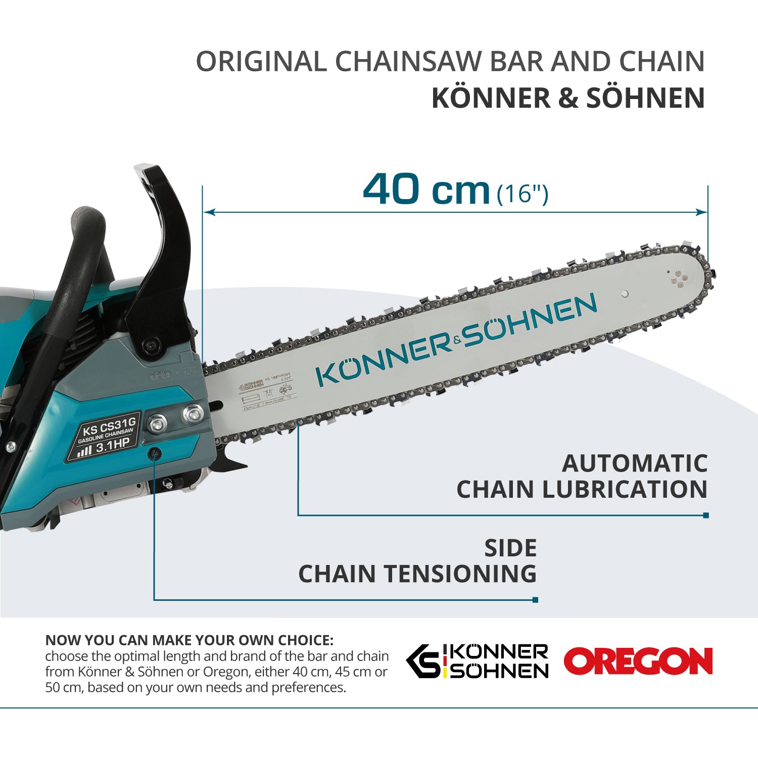 Бензинов верижен трион KS CS31G-16