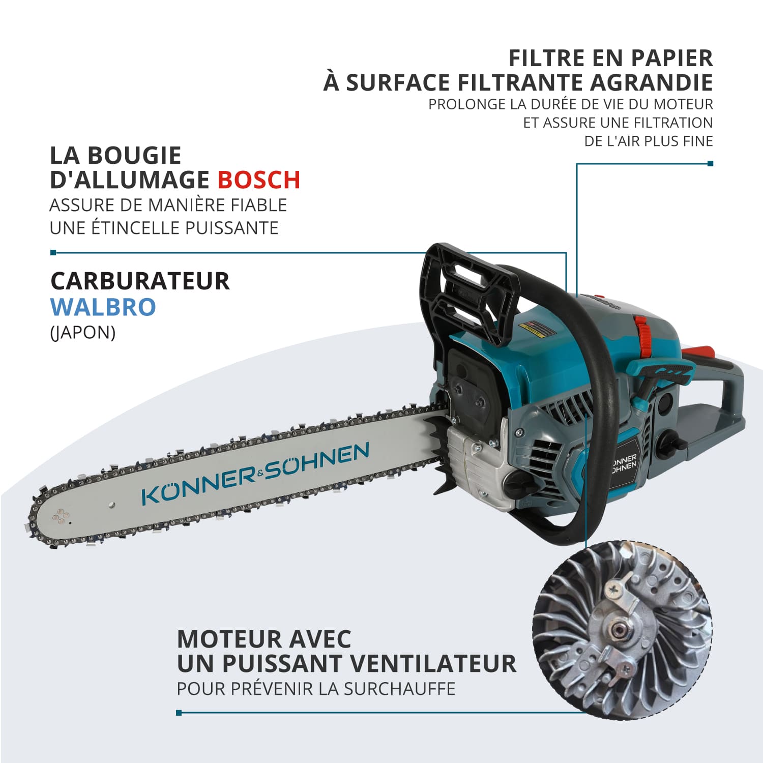 Tronçonneuse à essence KS CS31G-16