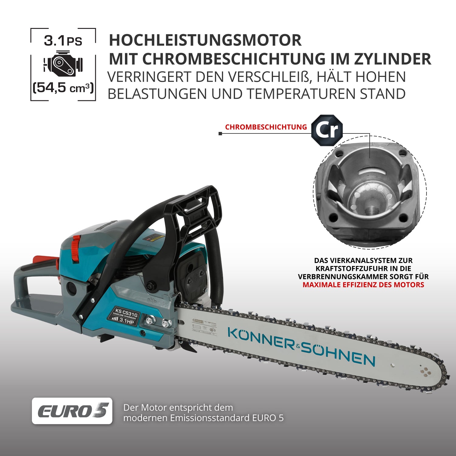 Benzin-Kettensäge KS CS31G-18