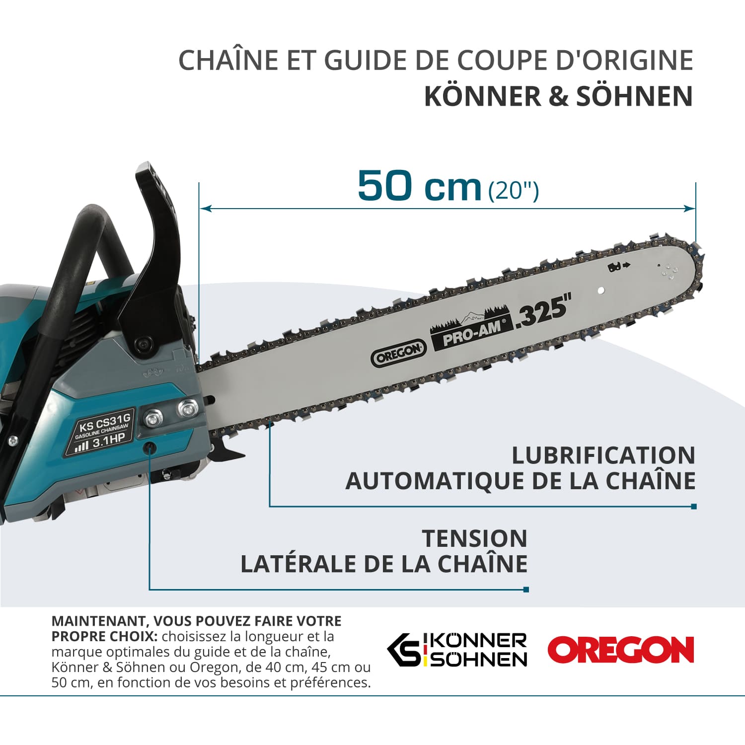 Tronçonneuse à essence KS CS31G-20-1