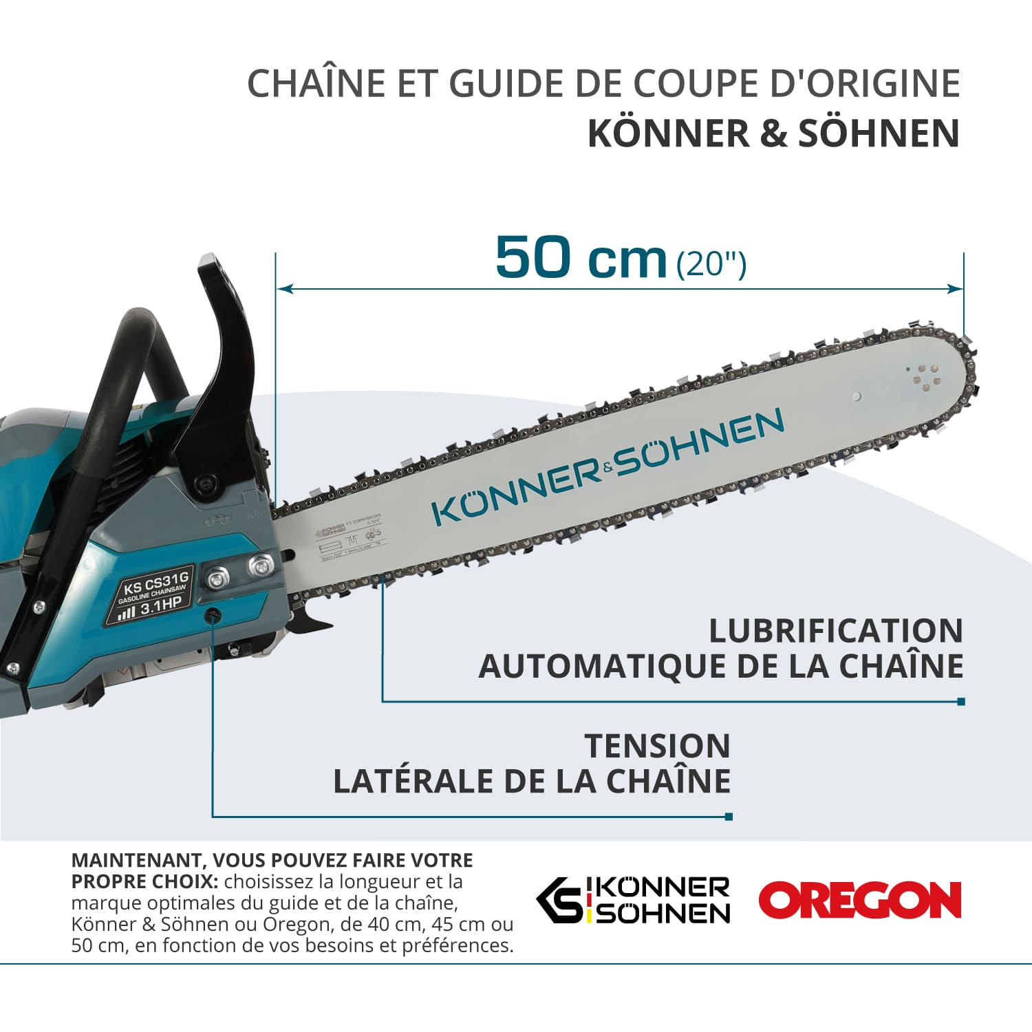 Tronçonneuse à essence KS CS31G-20