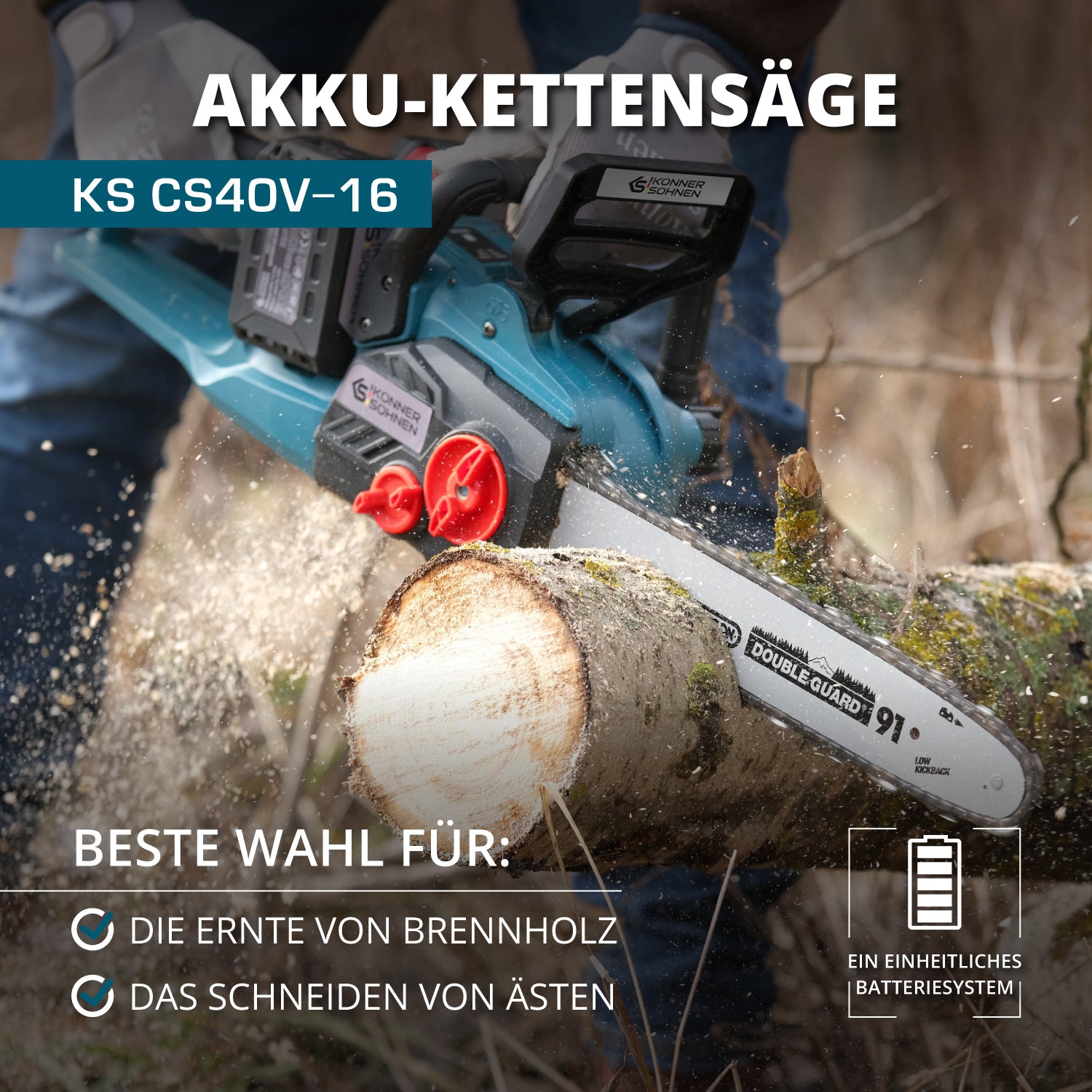 Akku-Kettensäge KS CS40V-16