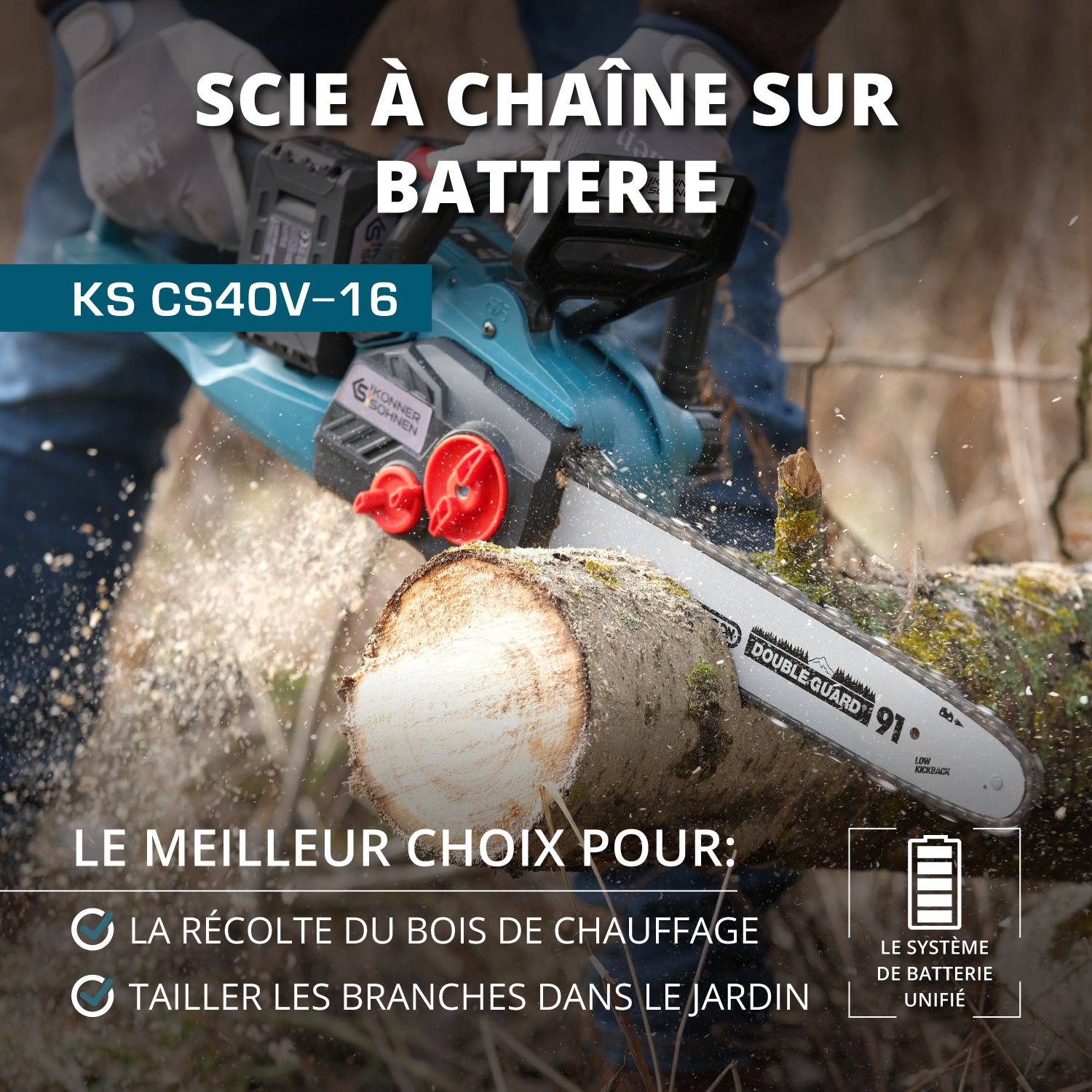 Scie à chaîne sur batterie KS CS40V-16