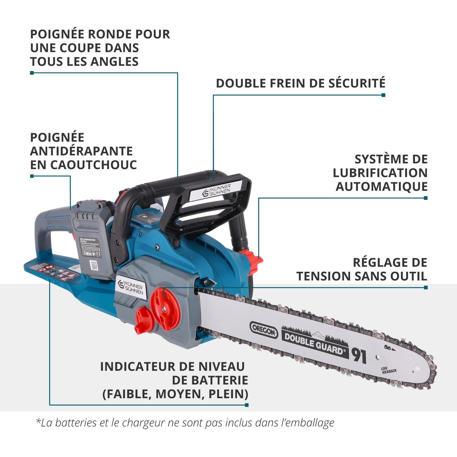 Scie à chaîne sur batterie KS CS40V-16