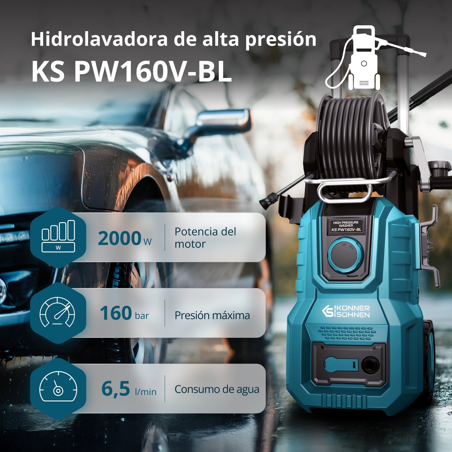 Hidrolimpiadora de alta presión KS PW160V-BL