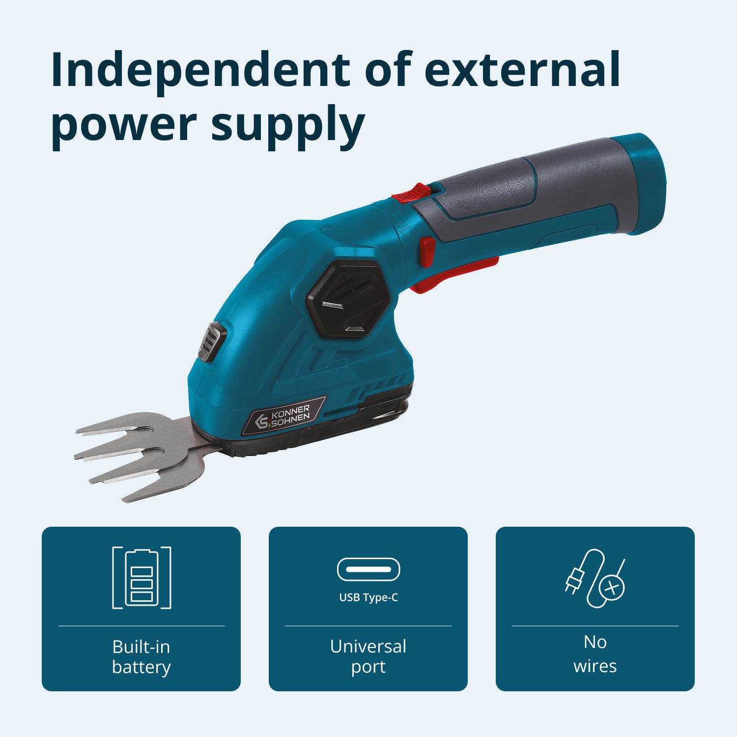 Cordless 2 in 1 Grass Shear and Hedge Trimmer KS SHT-8V