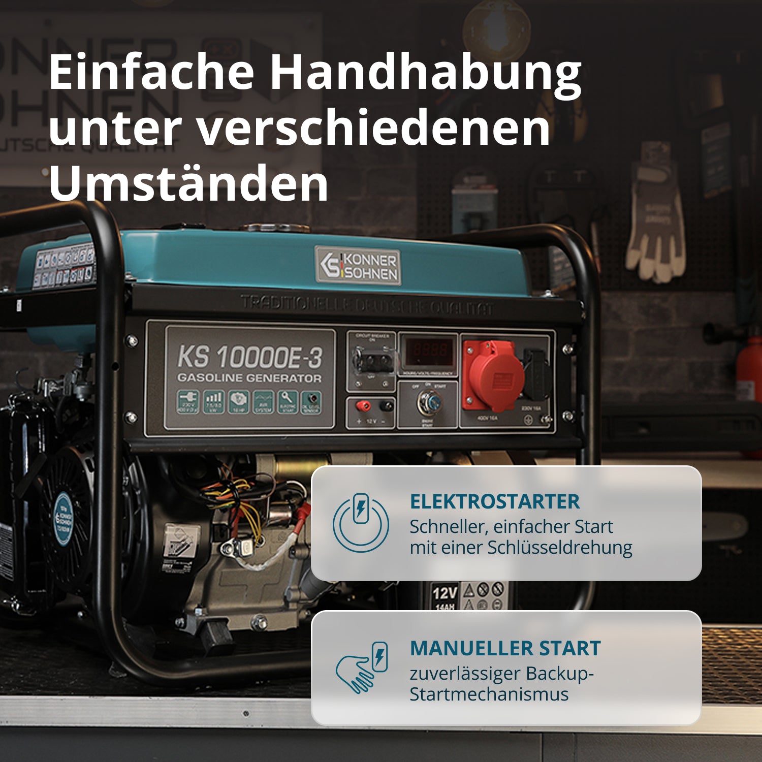 Bensiinikäyttöinen generaattori 'Könner & Söhnen' KS 10000E-3
