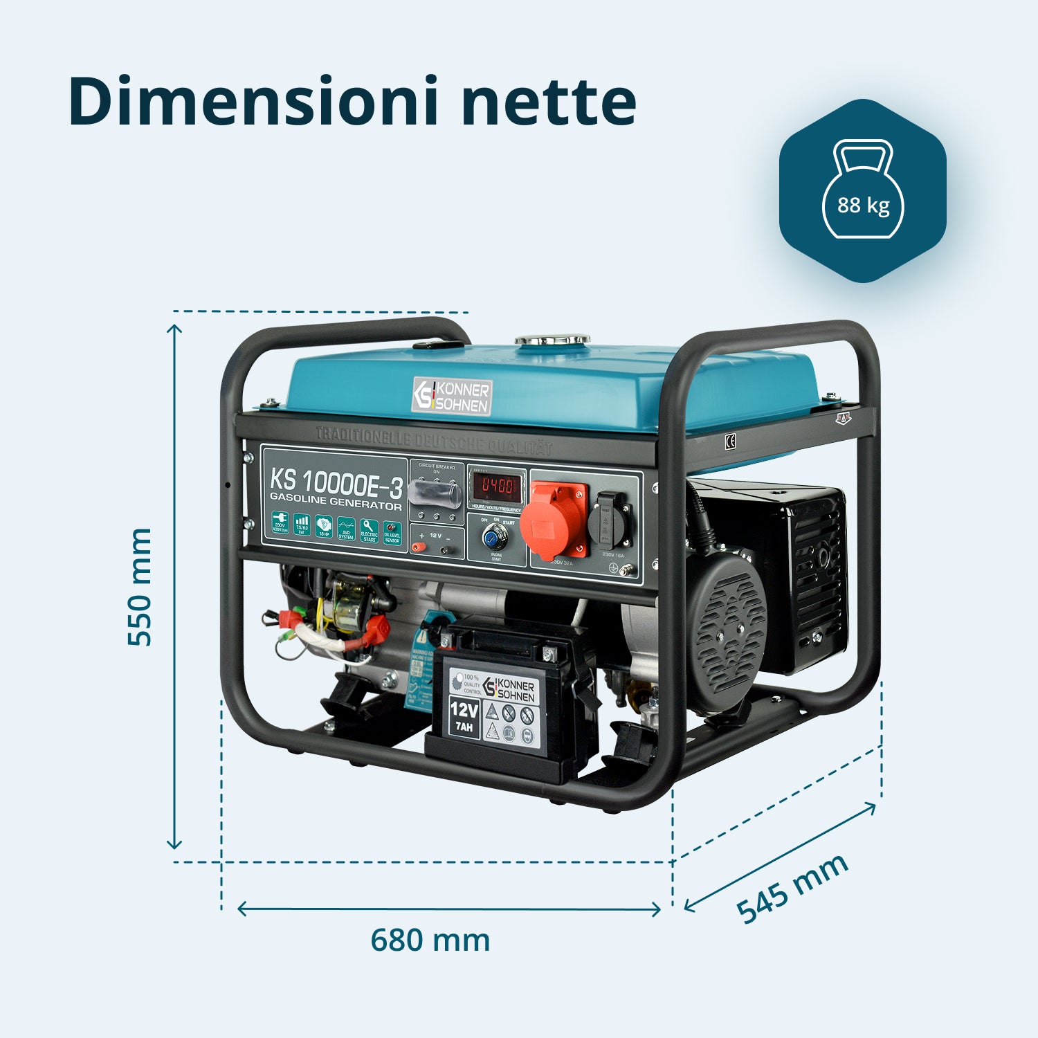 Generatore a benzina "Könner & Söhnen" KS 10000E-3