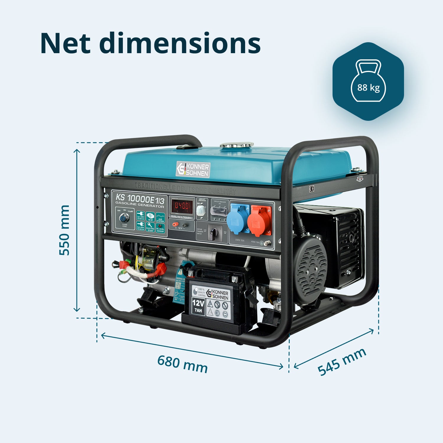 Benzingenerátor „Könner & Söhnen” KS 10000E 1/3