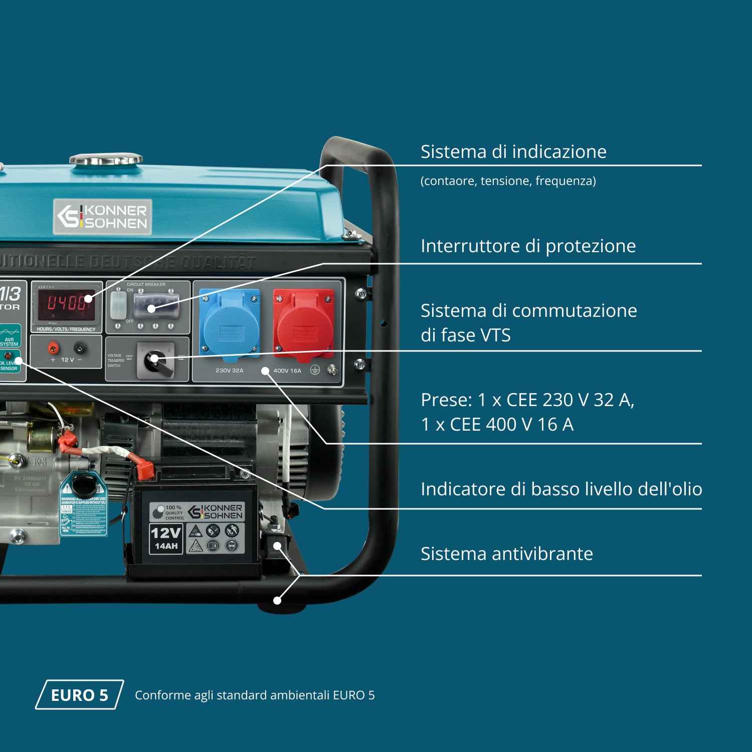 Generatore a benzina "Könner & Söhnen" KS 10000E 1/3