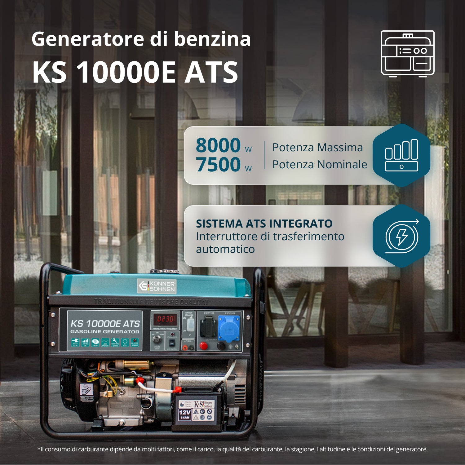Generatore a benzina "Könner & Söhnen" KS 10000E ATS