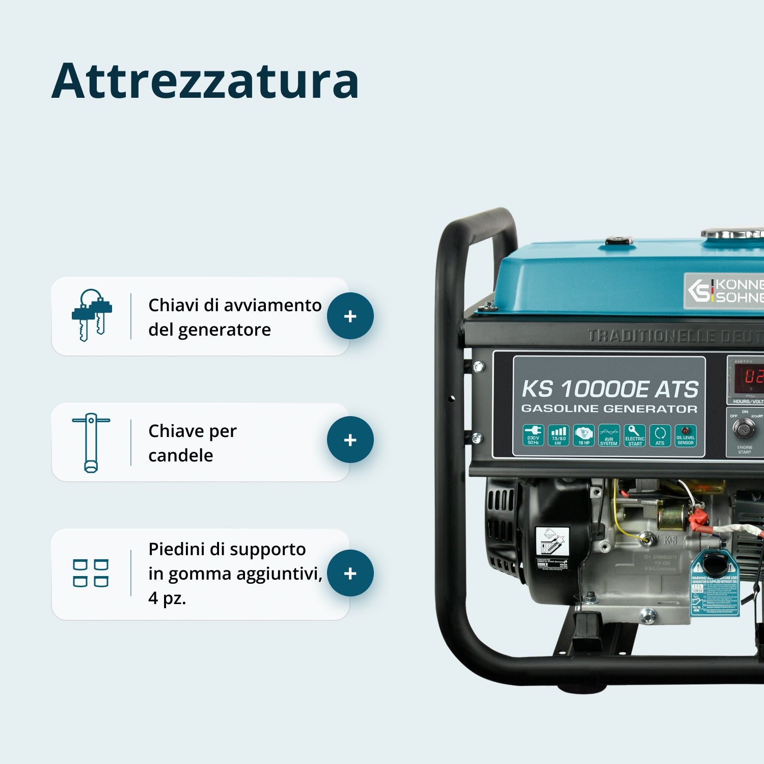 Generatore a benzina "Könner & Söhnen" KS 10000E ATS