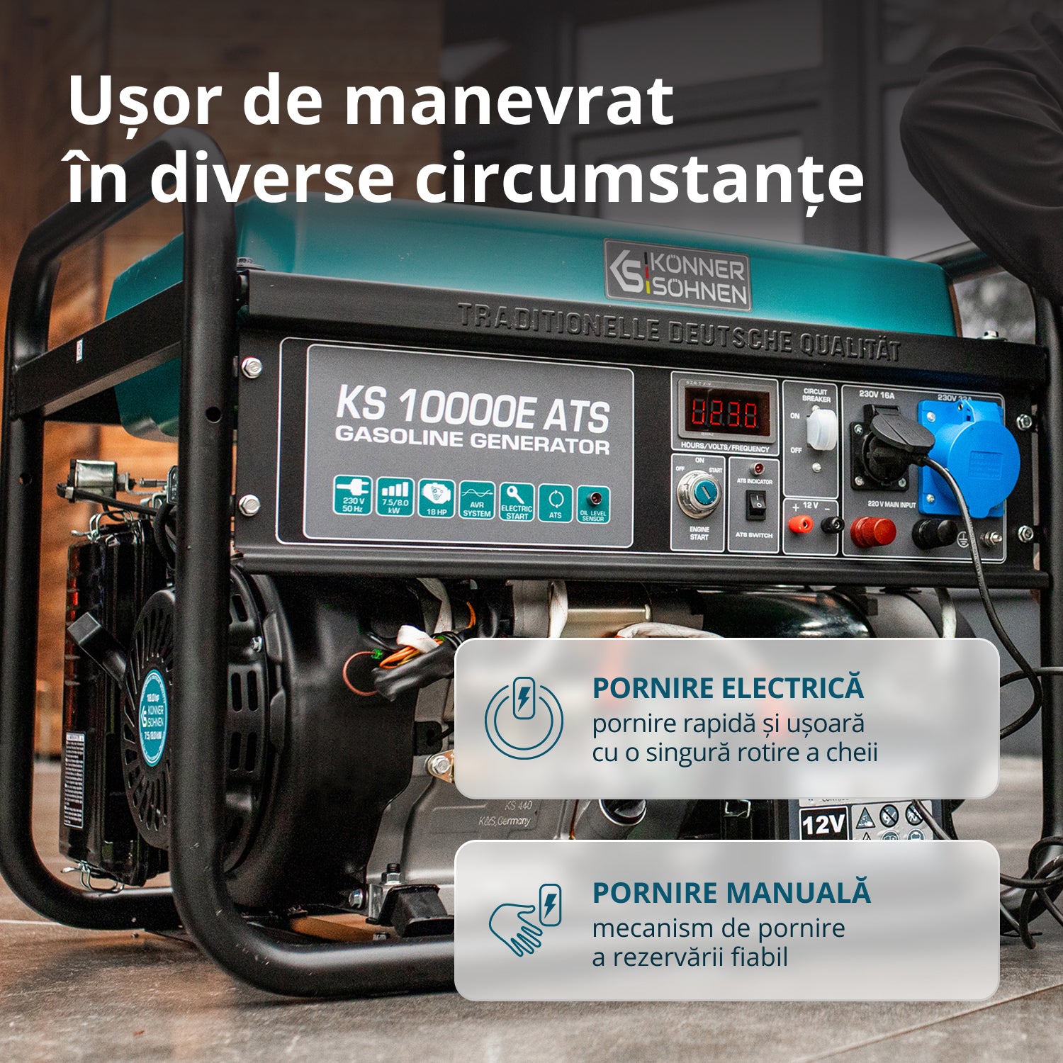 Generator pe benzină „Könner & Söhnen” KS 10000E ATS