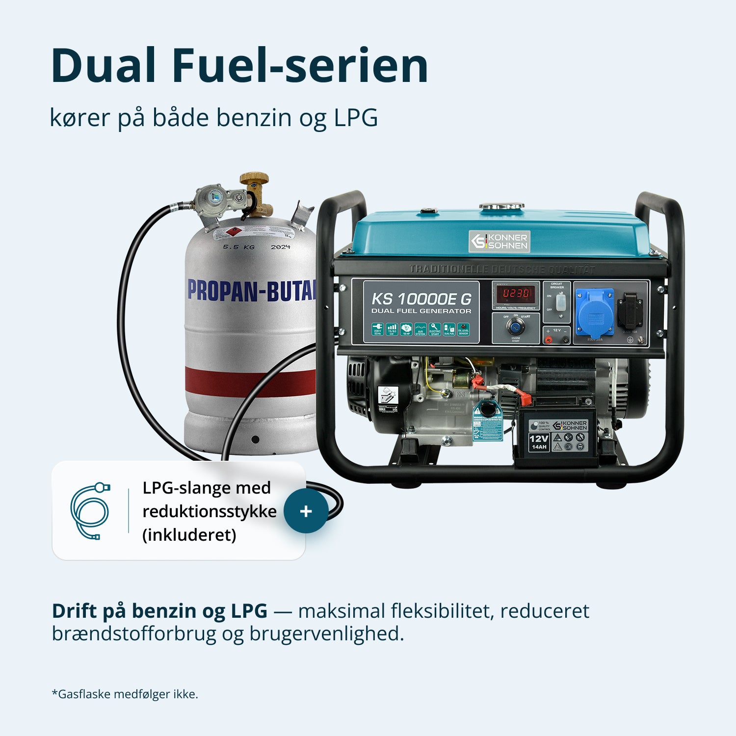 LPG/Benzin Generator "Könner & Söhnen" KS 10000E G