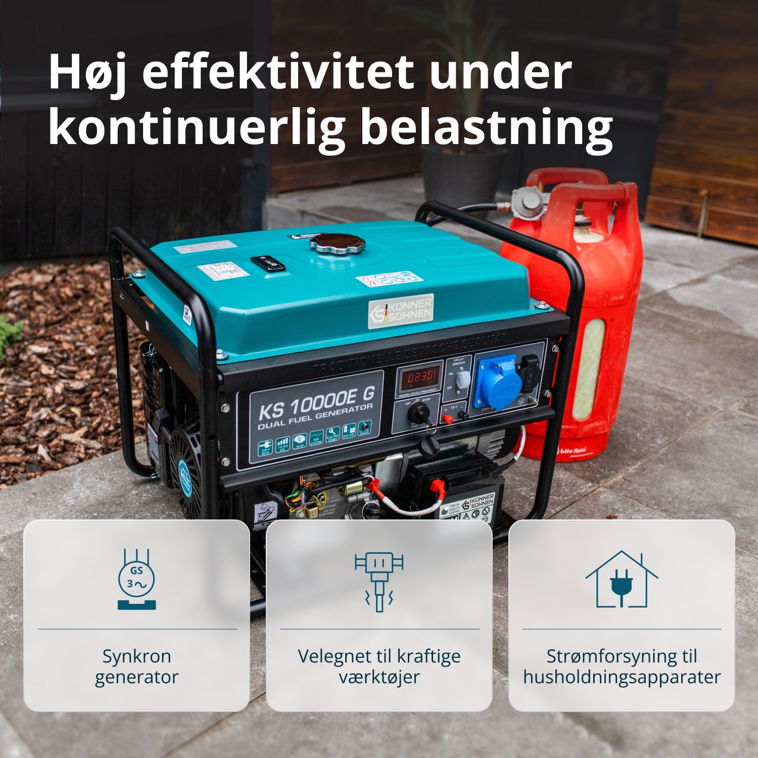 LPG/Benzin Generator "Könner & Söhnen" KS 10000E G