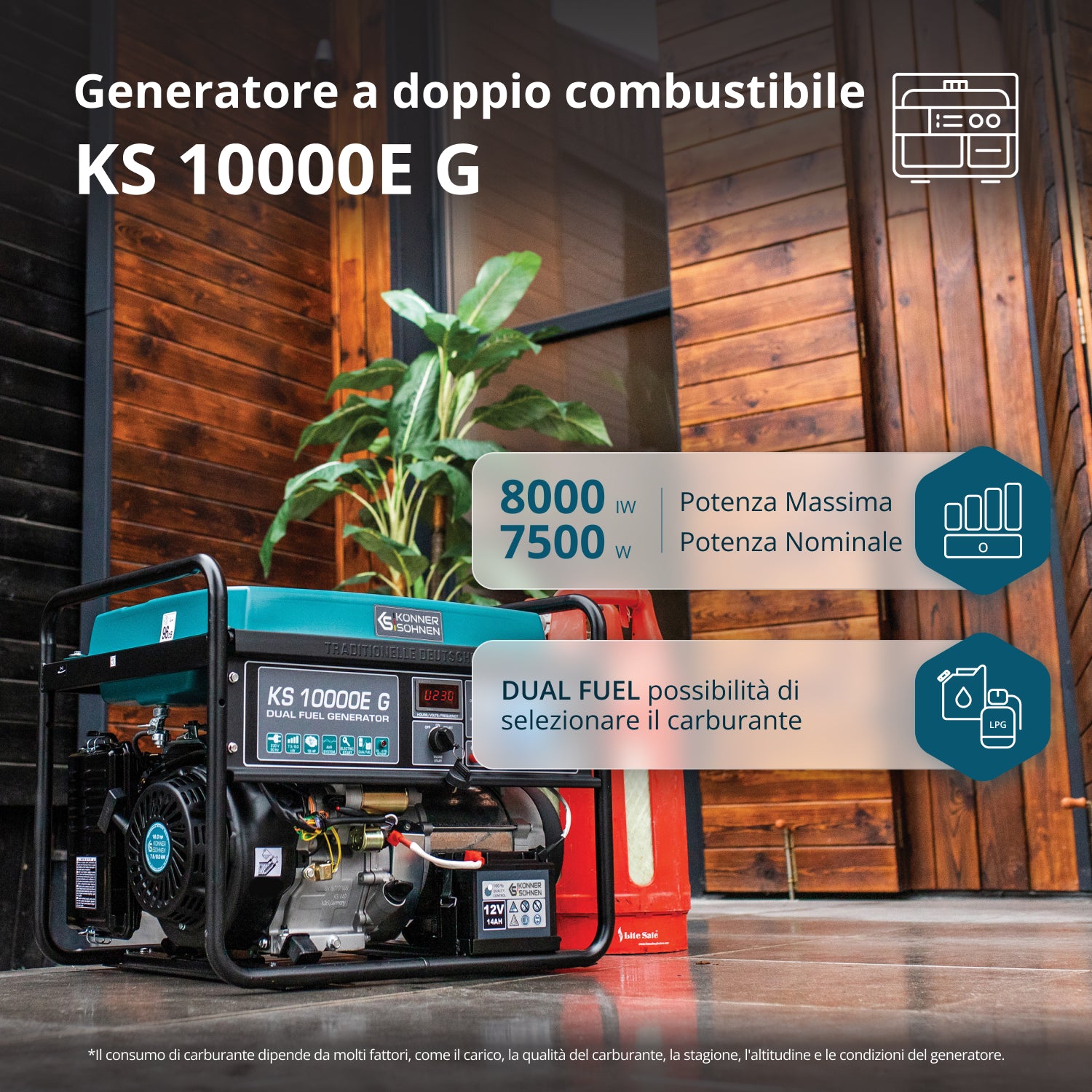 Generatore a gas/LPG "Könner & Söhnen" KS 10000E G
