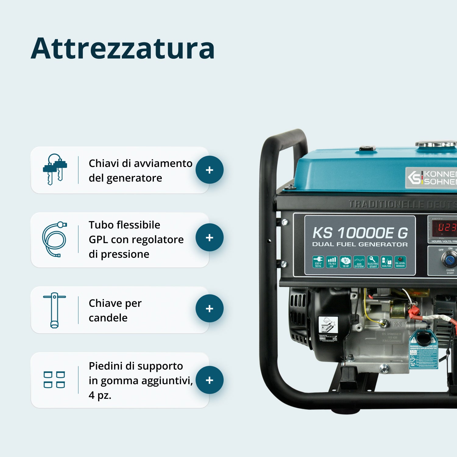 Generatore a gas/LPG "Könner & Söhnen" KS 10000E G